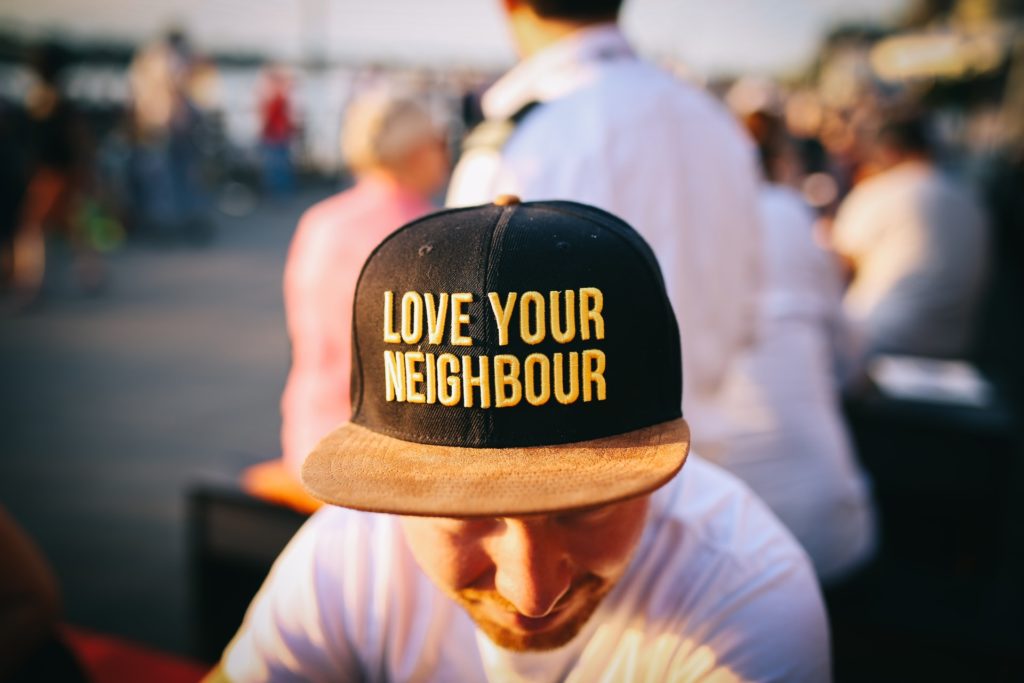 a person wearing a baseball hat