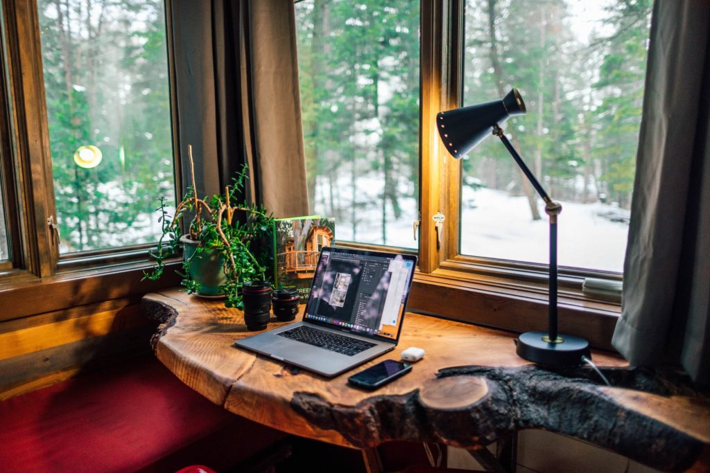 a laptop on a table