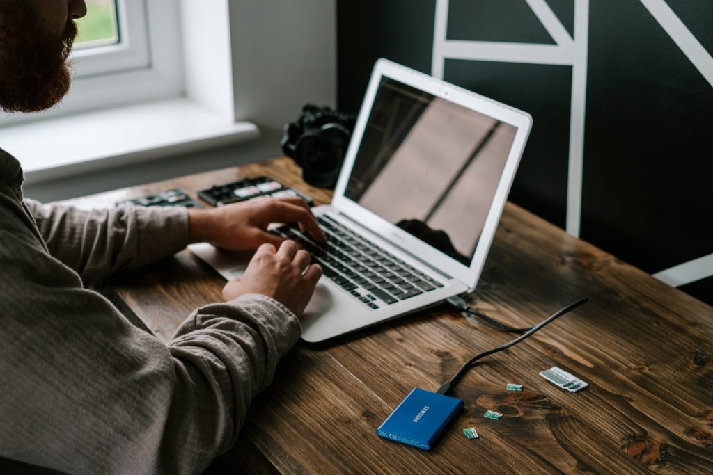 a person using a laptop