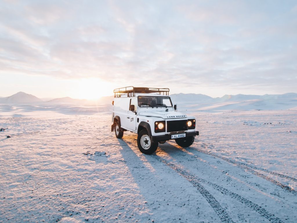 a truck driving on a road