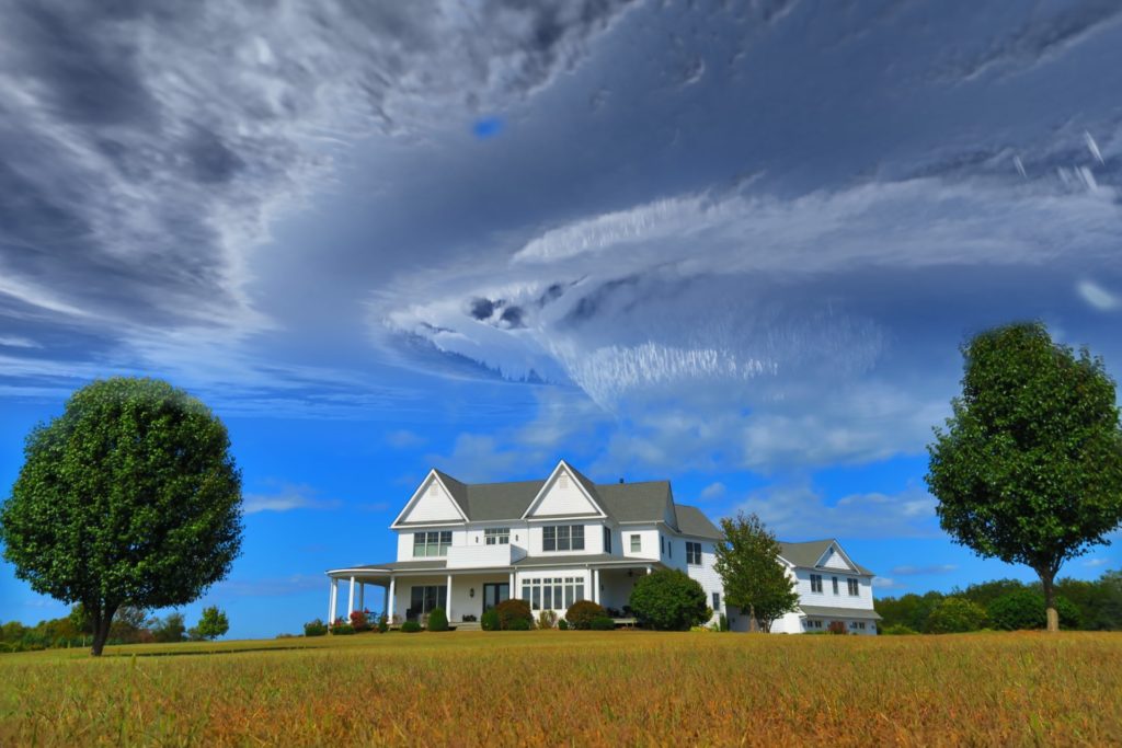 a house in a field