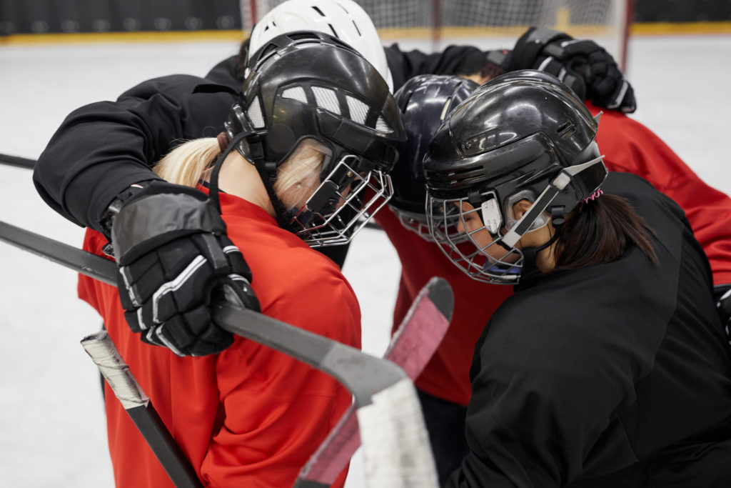 Hockey Team Huddling