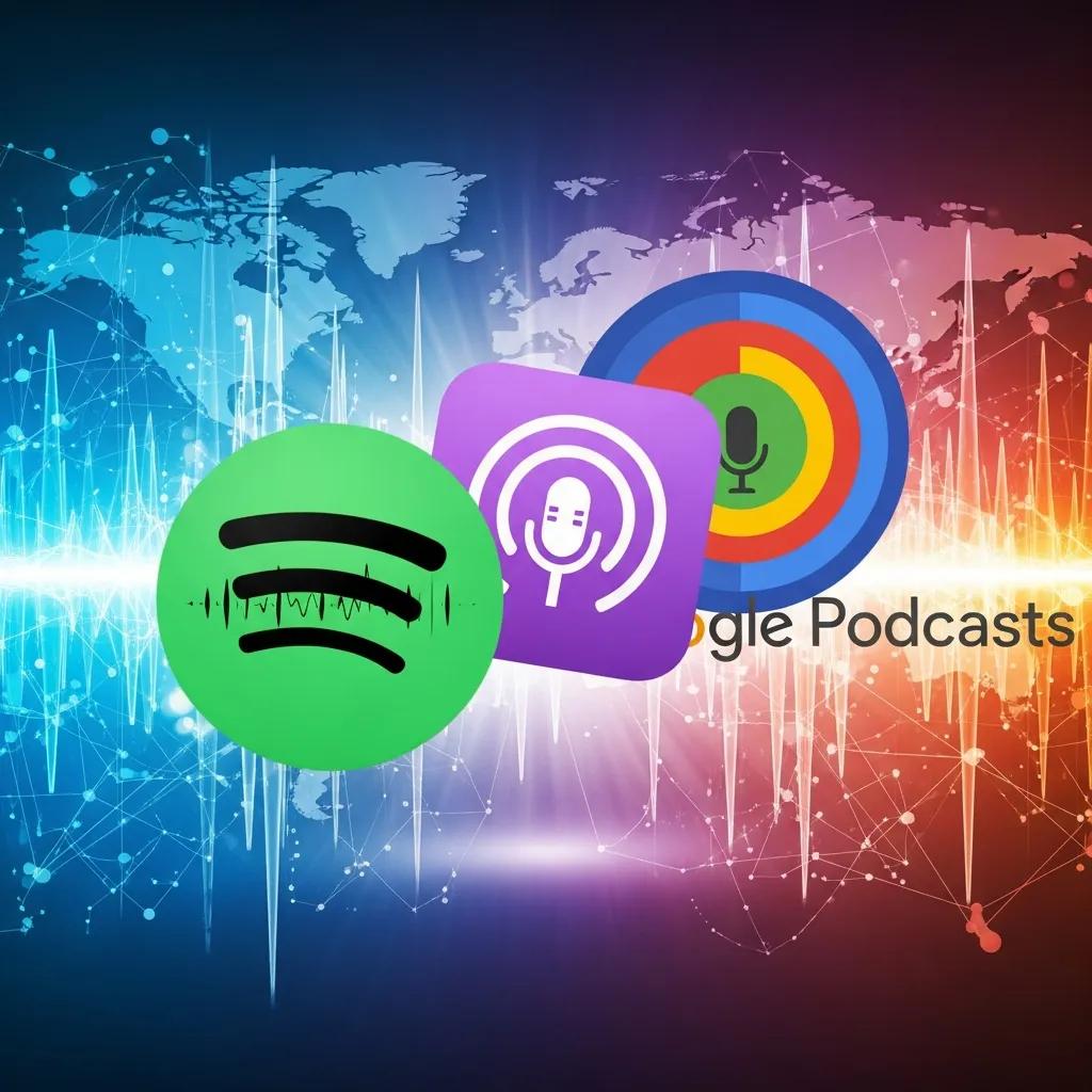 Logos of major podcast distribution platforms highlighting their importance in podcast visibility