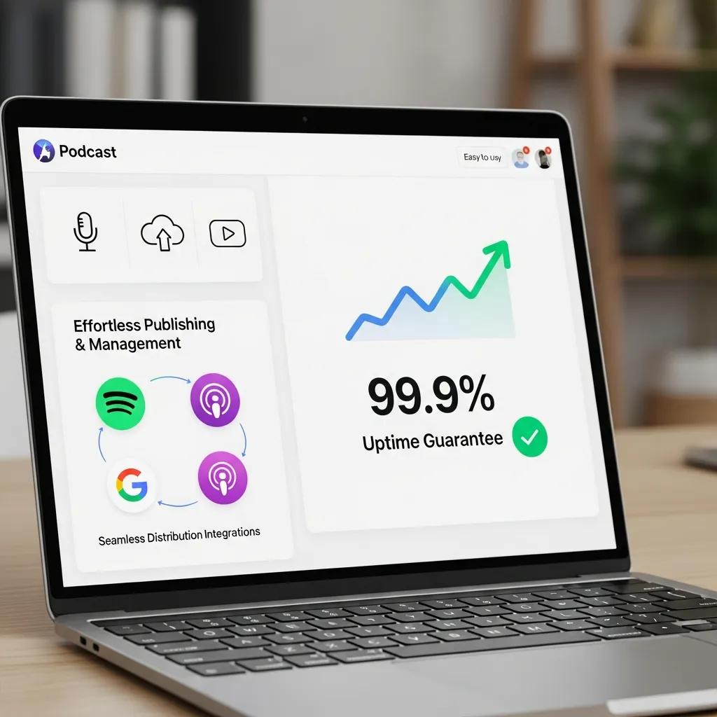 User-friendly podcast hosting interface showcasing key features for reliable publishing