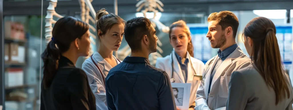 group of business professionals discussing the benefits of integrating chiropractic care into a holistic health routine.